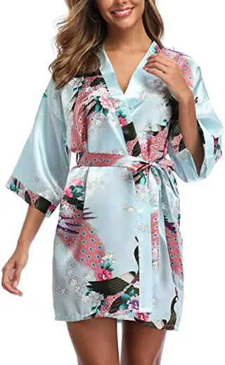 Satin Silk Women Wedding Bridemaid Robe