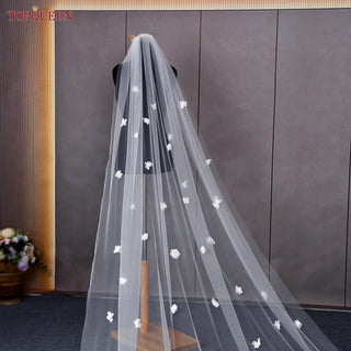 High Quality Wedding Veil with 3d Flowers